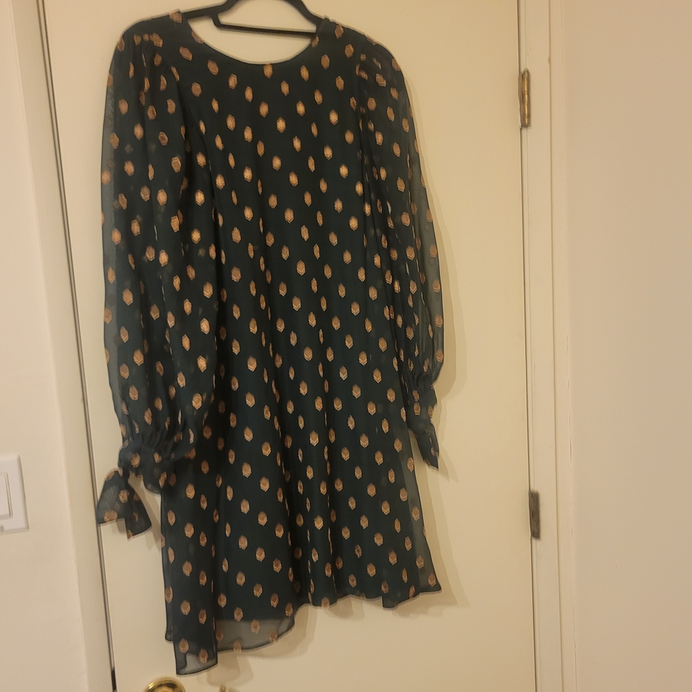 Chic Black and Gold Polka Dot Dress